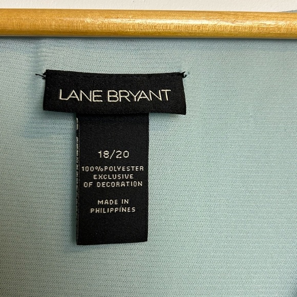 Vintage y2K Lane Bryant Teal Women’s Blouse Plus  Size 18-20 Satin Coquette Sexi - Picture 8 of 12